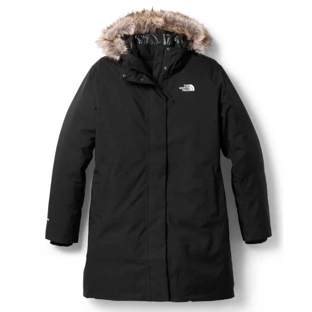 The North Face Women's Arctic Parka Coat 600 Down Fill Black 3X Fur Hood $350 - Picture 15 of 16